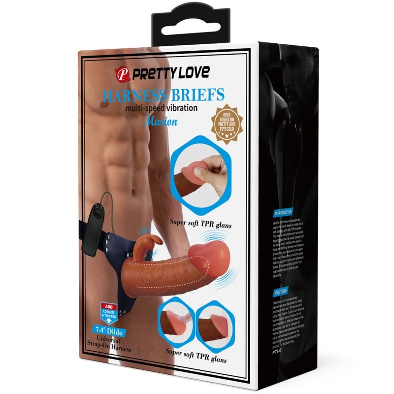Comprar Pretty Love Marion Harness Briefs – Arnés Ajustable Con Consolador Vibrador De 19 Cm Para Placer Compartido-Noxtic