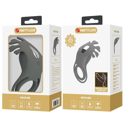 Comprar Pretty Love Ruben Doble Anillo Vibrador Con Estimulador Gris – Diseño Ergonómico Para Mayor Comodidad-Noxtic