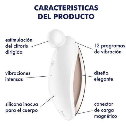 Comprar Satisfyer Spot On 2 Blanco – Vibrador Lay-On Con Diseño Elegante De Silicona Médica-Noxtic