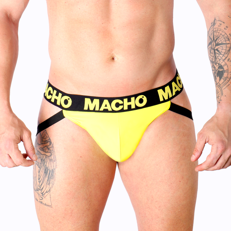 Comprar MACHO MX25A Jock Amarillo Lycra S – Jock Ergonómico Con Diseño Elegante-Noxtic