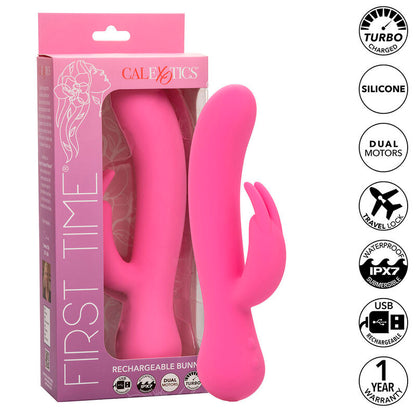Comprar CALEXOTICS First Time Vibrador Rabbit Recargable Rosa – Experiencia De Doble Estimulación Con Diseño Elegante-Noxtic