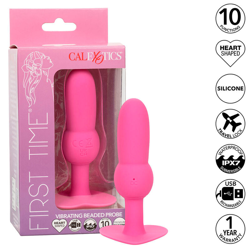 Comprar Calexotics First Time Plug Anal Con Cuencas Rosa – Juguete Intimo Para Exploracion Con 10 Vibraciones-Noxtic
