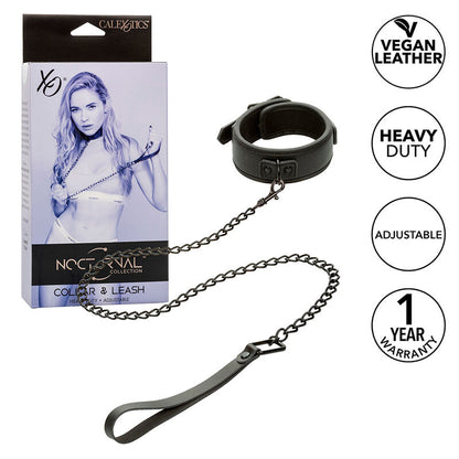 Comprar CALEXOTICS Collar Y Correa Cuero Ajustable Negro – Diseño Elegante Para Exploración Sensorial-Noxtic