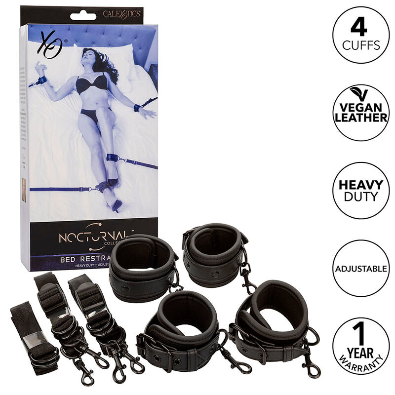 Comprar Calexotics Nocturnal Restricciones de Cama Cuero Ajustable Negro – Diseño Ergonómico Para Mayor Comodidad-Noxtic
