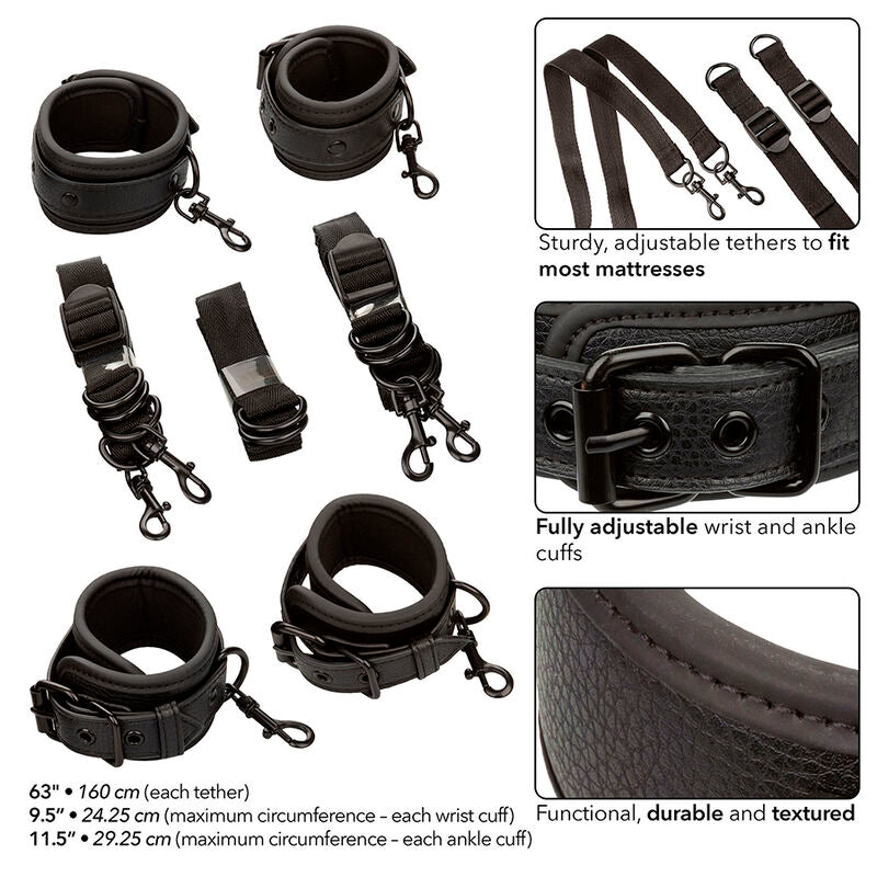 Comprar Calexotics Nocturnal Restricciones de Cama Cuero Ajustable Negro – Diseño Ergonómico Para Mayor Comodidad-Noxtic