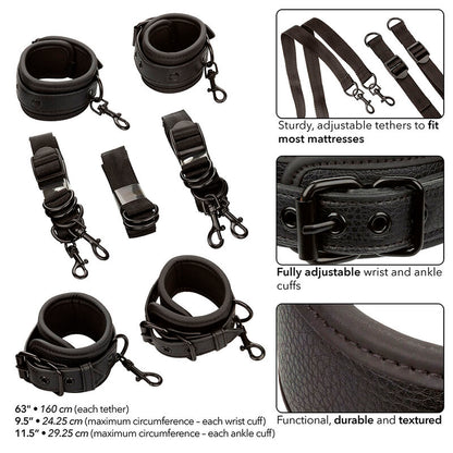 Comprar Calexotics Nocturnal Restricciones de Cama Cuero Ajustable Negro – Diseño Ergonómico Para Mayor Comodidad-Noxtic