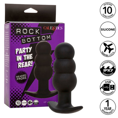 Comprar Calexotics Rock Bottom Plug Anal Con Cuentas – Juguete De Silicona Con 10 Funciones De Vibración-Noxtic