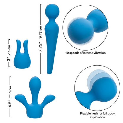 Comprar Calexotics Couture Kit Vibrador Wand 10 Vibraciones Azul – Dispositivo Versátil Con Diseño Elegante Para Placer Personal-Noxtic