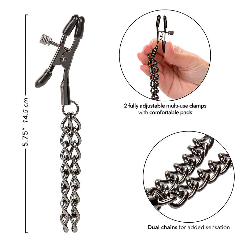 Comprar CALEXOTICS Euphoria Pinzas Pezones Con Cadena – Estimulación Sensorial Con Diseño Elegante-Noxtic