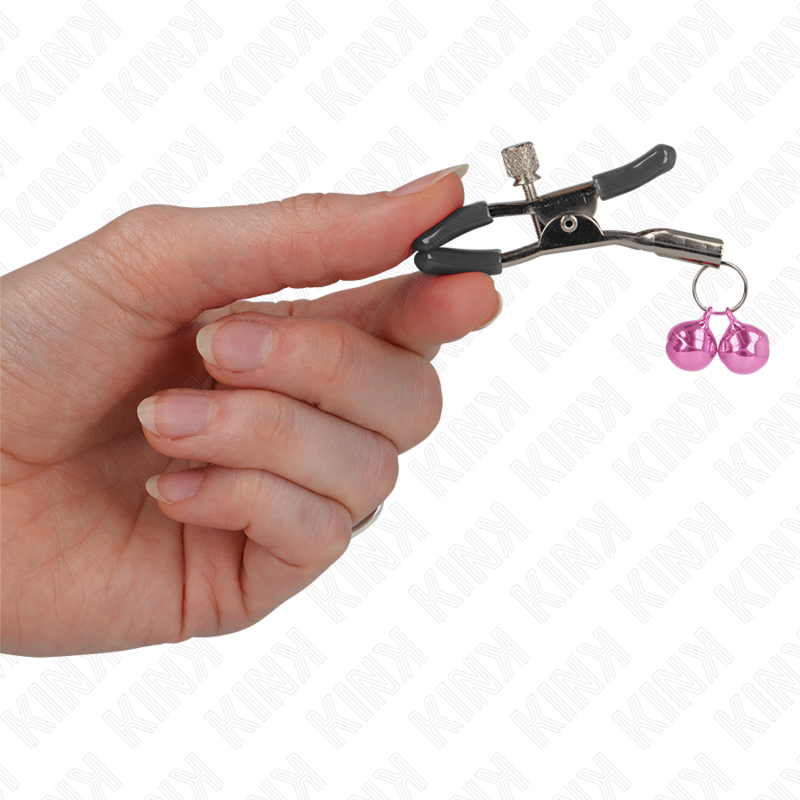 Comprar KINK Pinzas Para Pezones Doble Campanilla Rosa 6 Cm – Diseño Sensual Con Toque De Control-Noxtic