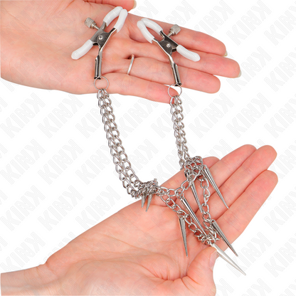 Comprar KINK Pinzas Para Pezones Con Cadena De Púas 30 Cm – Diseño Elegante Para Estimulación Sensorial-Noxtic
