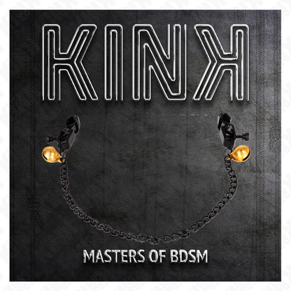 Comprar KINK Pinzas Para Pezones Planas Negras – Diseño Elegante Con Cascabel Y Cadena Para Placer Sensorial-Noxtic