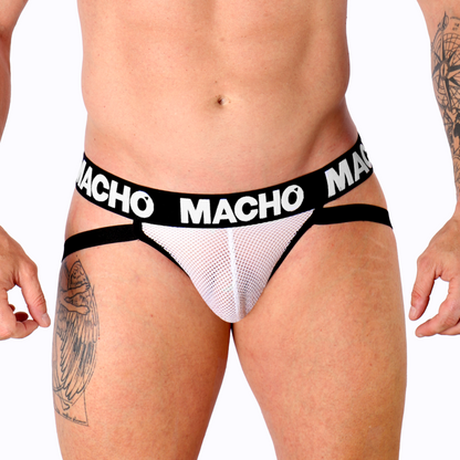 Comprar Macho MX26X1 Jock Rejilla Blanco S – Jock Elegante Con Diseño Moderno Para Comodidad Suprema-Noxtic