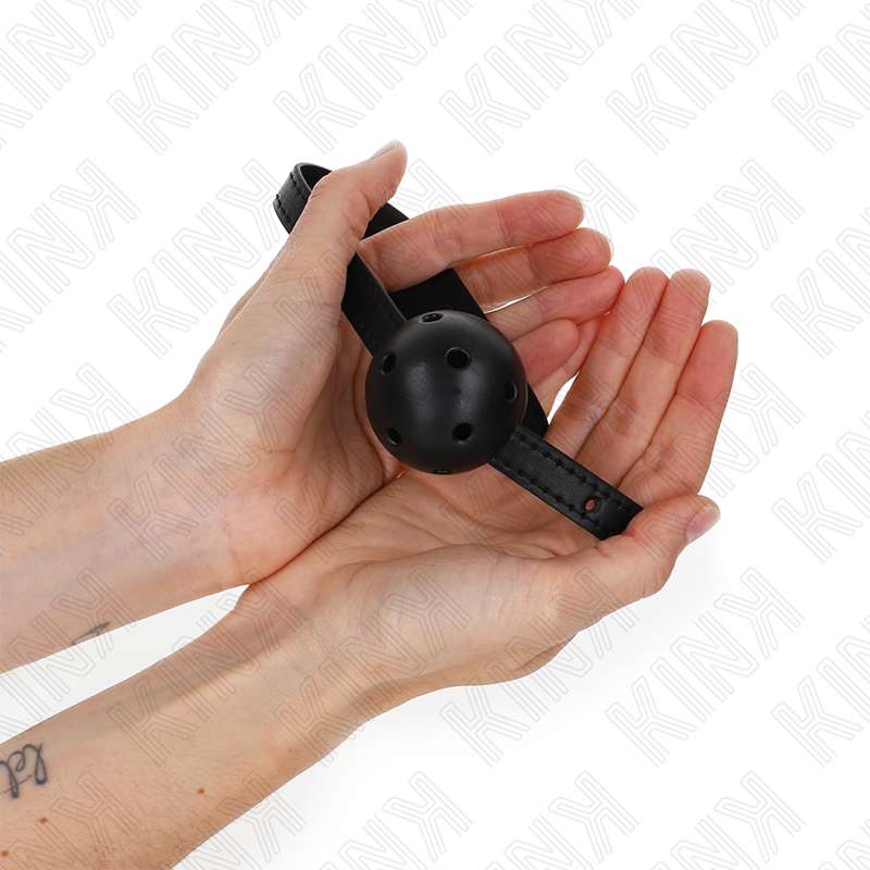 Comprar KINK Mordaza De Bola Transpirable Simplicity Negro – Diseño Confortable Para Experiencias Sensuales-Noxtic