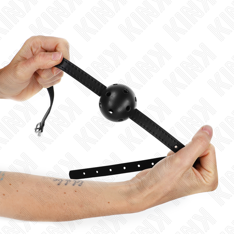 Comprar KINK Mordaza De Bola Transpirable Simplicity Negro – Diseño Confortable Para Experiencias Sensuales-Noxtic