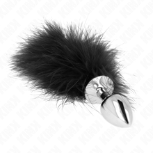 KINK - ANAL PLUG 11 x 7 CM STAINLESS STEEL WITH FEATHER 11 CM