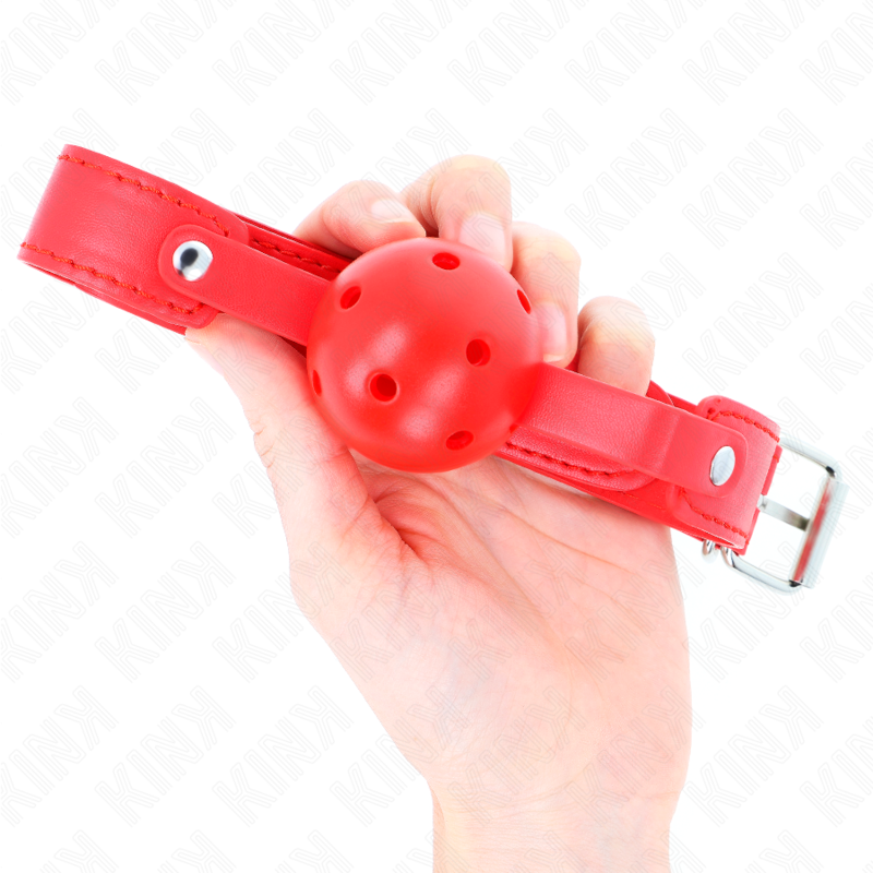 Comprar KINK Mordaza De Bola Transpirable Roja – Diseño Cómodo Para Exploración Sensual-Noxtic