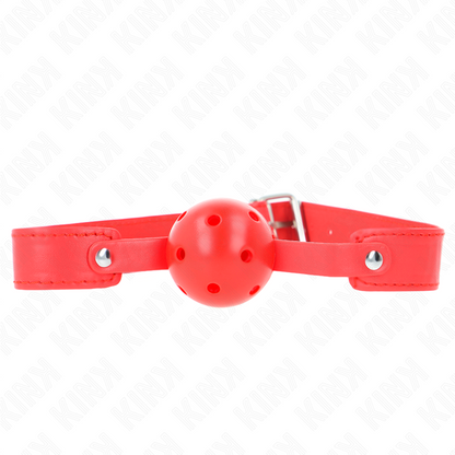 Comprar KINK Mordaza De Bola Transpirable Roja – Diseño Cómodo Para Exploración Sensual-Noxtic
