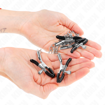 KINK - NIPPLE AND CLITORIS CLAMPS 4 ADJUSTABLE SILVER HOOKS