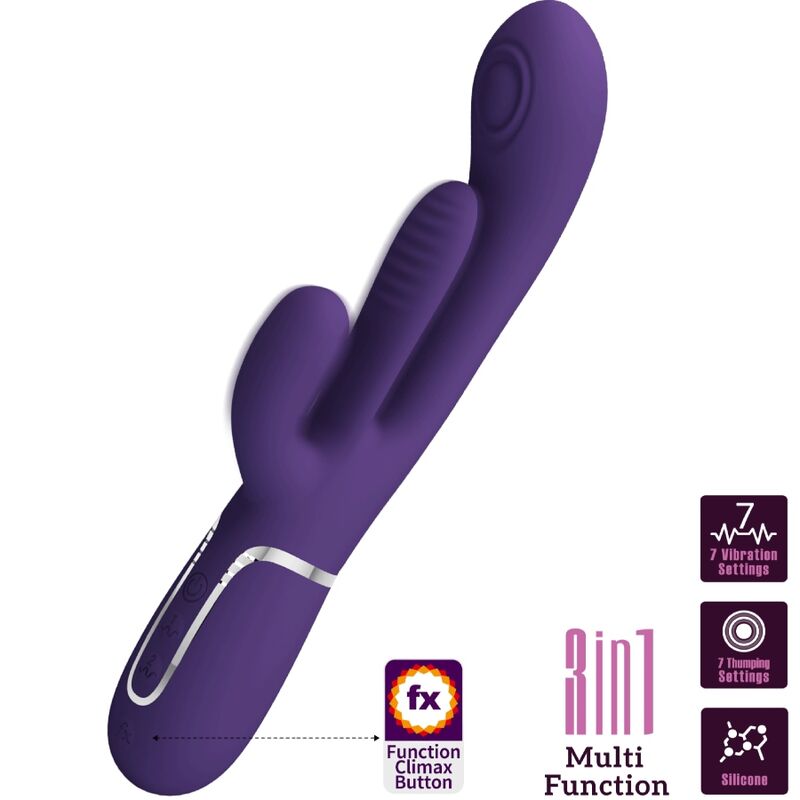 Comprar Pretty Love Shania Triple Vibrador Rabbit Multifunción Morado – Estimulador Con Diseño Ergonómico Para Placer Personalizado-Noxtic