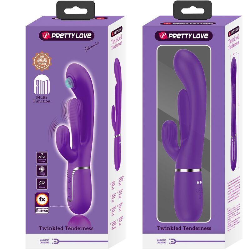 Comprar Pretty Love Shania Triple Vibrador Rabbit Multifunción Morado – Estimulador Con Diseño Ergonómico Para Placer Personalizado-Noxtic