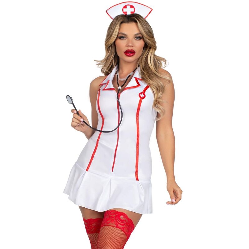 Comprar Leg Avenue Disfraz Enfermera Jefa Blanco M/L – Traje Elegante Para Fiestas Temáticas Con Diseño Seductor-Noxtic
