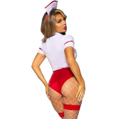 Comprar LEG AVENUE Disfraz Enfermera Sexy Rojo Blanco – Diseño Irresistible Para Fiestas y Celebraciones-Noxtic