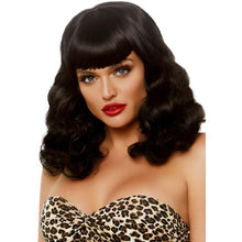 Comprar LEG AVENUE Peluca Retro Rizada Con Flequillo Luminiscente Negro – Estilo Único Para Fiestas Y Eventos Nocturnos-Noxtic
