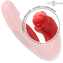 INTENSE - NATHY DOUBLE VIBRATOR WITH MULTIFUNCTIONAL STIMULATING MOUTH RED