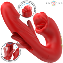 INTENSE - NATHY DOUBLE VIBRATOR WITH MULTIFUNCTIONAL STIMULATING MOUTH RED