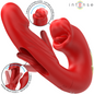 INTENSE - NATHY DOUBLE VIBRATOR WITH MULTIFUNCTIONAL STIMULATING MOUTH RED