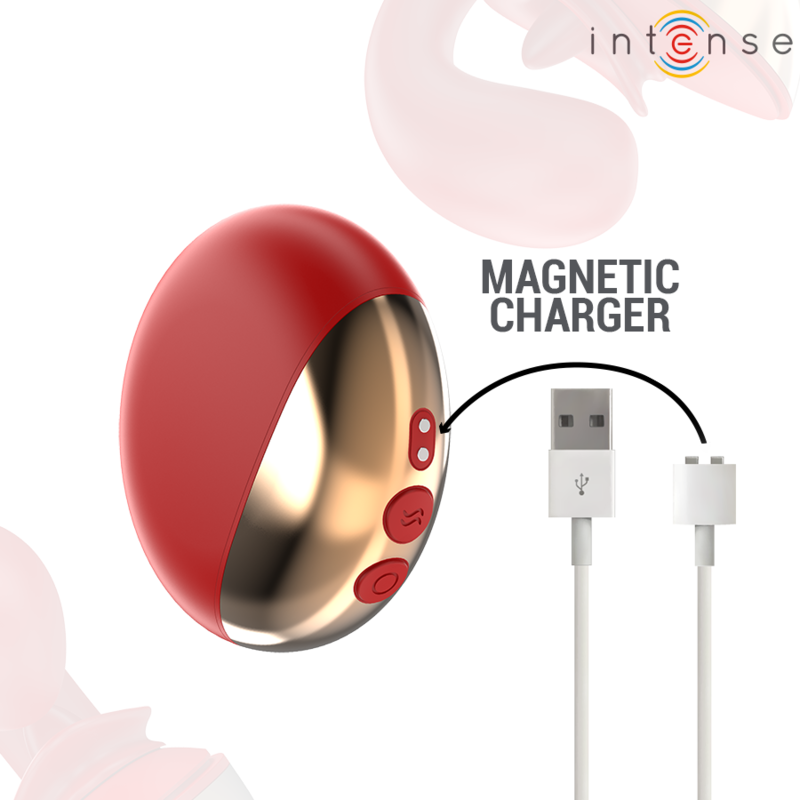 INTENSE - MARIAH U-SHAPED VIBRATOR &amp; STIMULATOR 10 VIBRATIONS RED