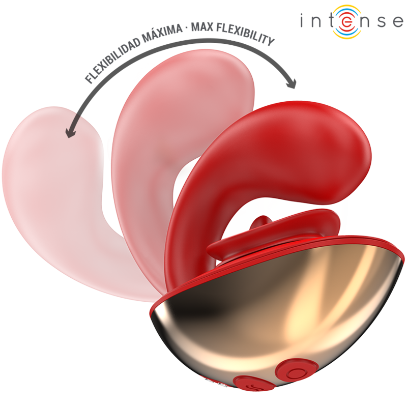 INTENSE - MARIAH U-SHAPED VIBRATOR &amp; STIMULATOR 10 VIBRATIONS RED