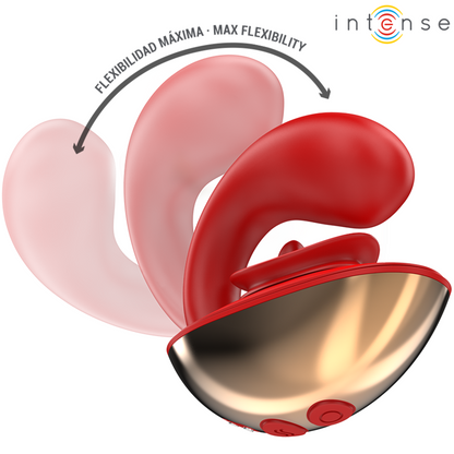 INTENSE - MARIAH U-SHAPED VIBRATOR &amp; STIMULATOR 10 VIBRATIONS RED