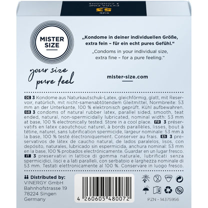 Comprar Mister Size Preservativos Talla M 53 Mm 3 Unidades – Diseño Confortable Para Placer Seguro-PRESERVATIVOS-Noxtic