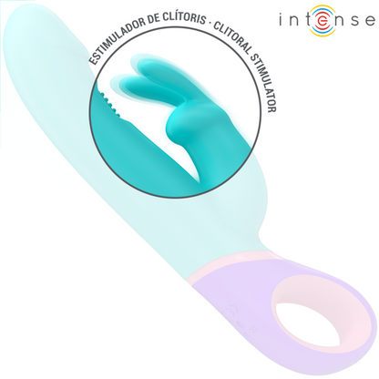 Comprar INTENSE Mónica Vibrador Rabbit Azul – Diseño Ergonómico Con Estimulador Rotatorio Para Placer Total-Noxtic