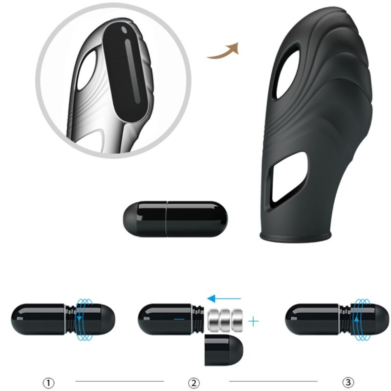 Comprar PRETTY LOVE Lich Vibrador De Dedo Negro – Diseño Ergonómico De Silicona Para Placer Intenso-Noxtic
