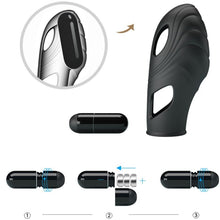 PRETTY LOVE - LICH BLACK SILICONE FINGER VIBRATOR