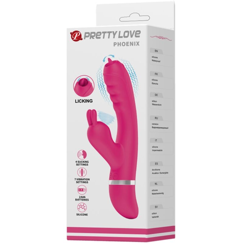Comprar Pretty Love Phoenix Vibrador Rabbit Multifunción Rosa – Vibrador Innovador Con Estimulación Ajustable-Noxtic