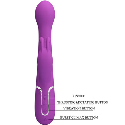 Comprar Pretty Love Dejon Vibrador Rabbit Multifunción Morado – Diseño Ergonómico Con Tres Funciones Para Placer Versátil-Noxtic