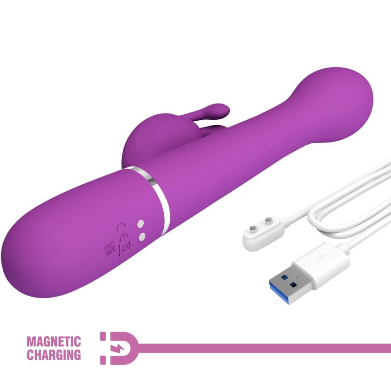 Comprar Pretty Love Dejon Vibrador Rabbit Multifunción Morado – Diseño Ergonómico Con Tres Funciones Para Placer Versátil-Noxtic