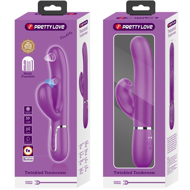 Comprar Pretty Love Perlita Vibrador Rabbit Multifunción Morado – Diseño Elegante Con 7 Modos De Vibración-Noxtic