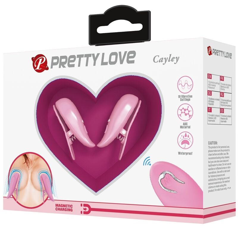 Comprar PRETTY LOVE Cailey Pinzas Para Pezones – 10 Vibraciones Con Control Remoto Para Placer Personalizado-Noxtic