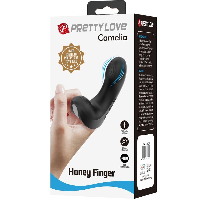 Comprar Pretty Love Camelia Vibrador De Dedo Negro – 7 Modos De Vibración Para Placer Personalizado-Noxtic