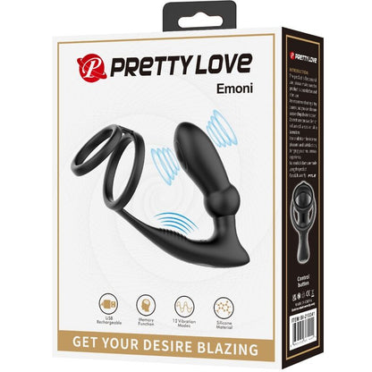Comprar Pretty Love Emoni Anillo Y Plug Anal – Experiencia Única Con 12 Modos De Vibración-Noxtic