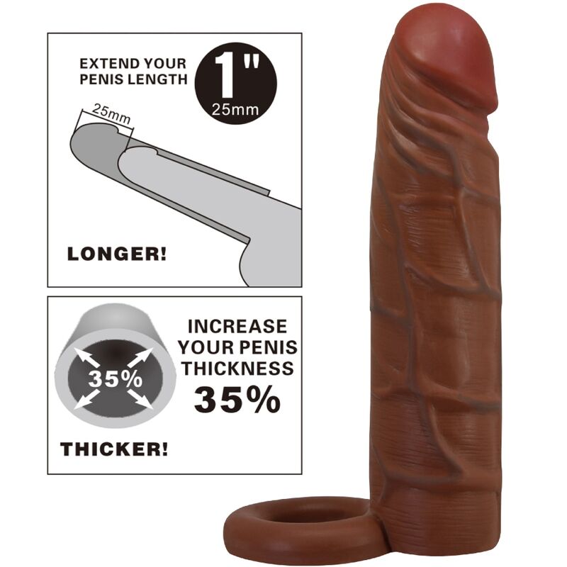 Comprar Pretty Love Kaile Funda Para Pene Con Extensión De 2.5 Cm Mulato – Funda Para Mejora De Textura Sensual-Noxtic