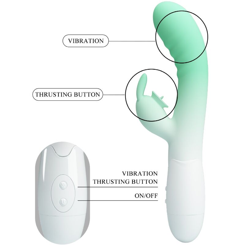 Comprar Pretty Love Cerberus Vibrador Rabbit Verde – Diseño Elegante Con 30 Funciones De Vibración-Noxtic
