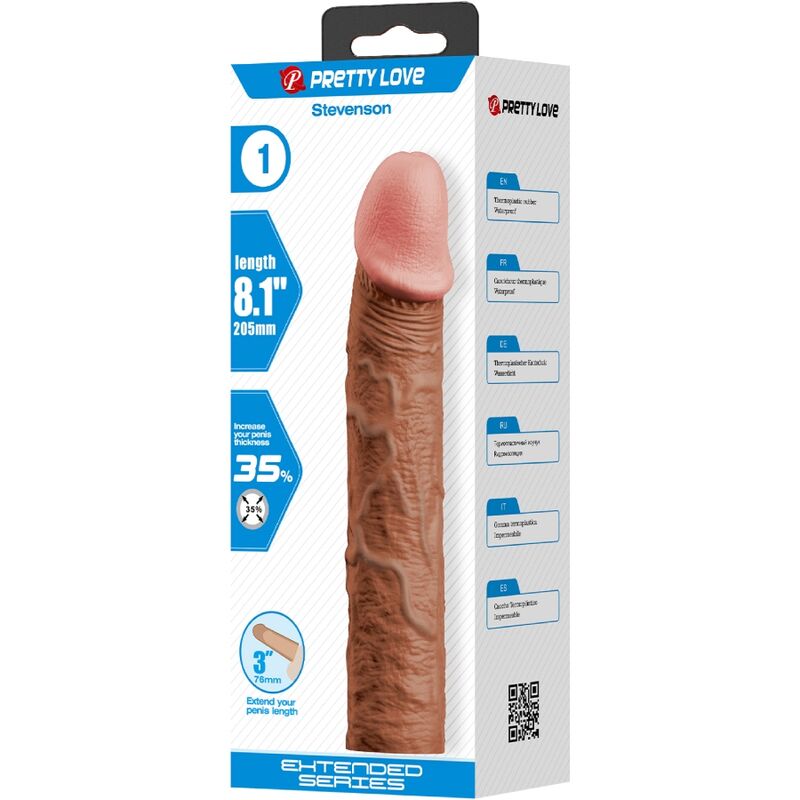 Comprar Pretty Love Stevenson Funda Con Extensión 7.6 Cm Mulato – Funda Realista Para Aumentar Sensación De Placer-Noxtic