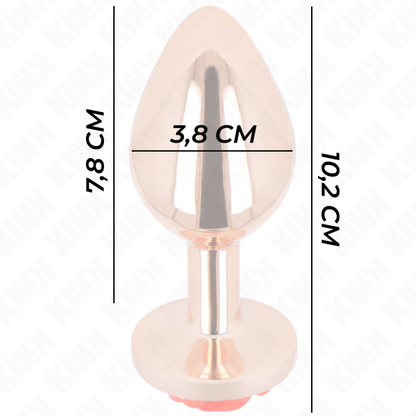 Comprar KINK Plug Anal Metálico Oro Rosa – Diseño Elegante Con Adorno de Rosa Roja Para Placer Refinado-Noxtic
