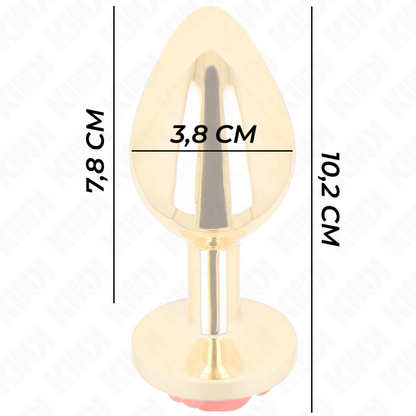 KINK - GOLD ANAL PLUG RED ROSE SIZE L